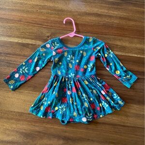 GUC Little Sleepies Play HOLLY JOLLY twirl dress w/ bodysuit 6-12mo